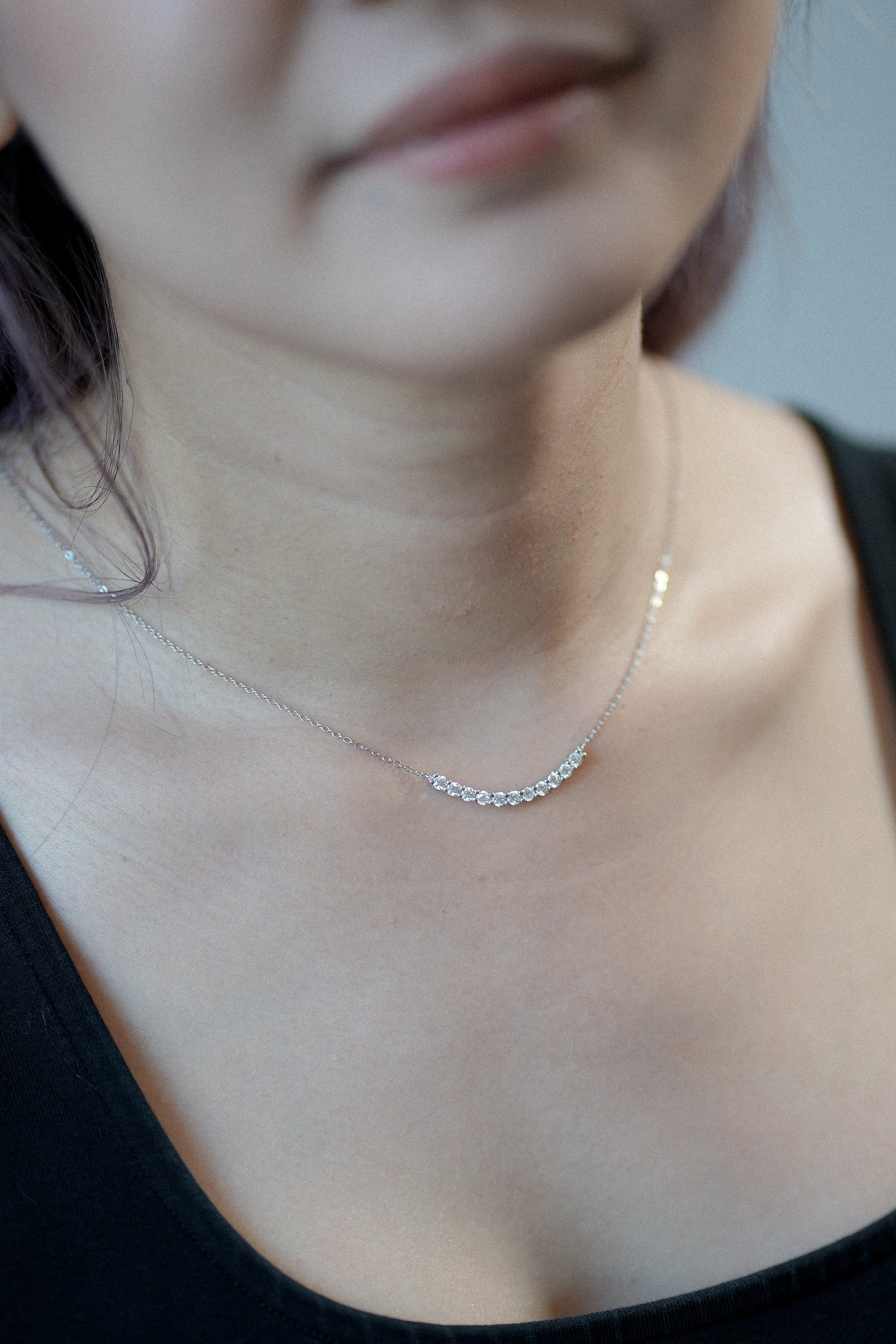 Blissful Curve Lab Grown Diamond Necklace